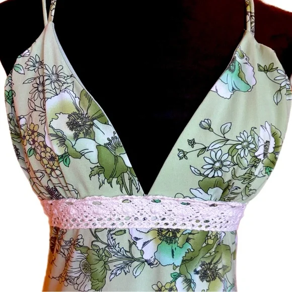 Y2K Green Floral Dress - Picture 4 of 5